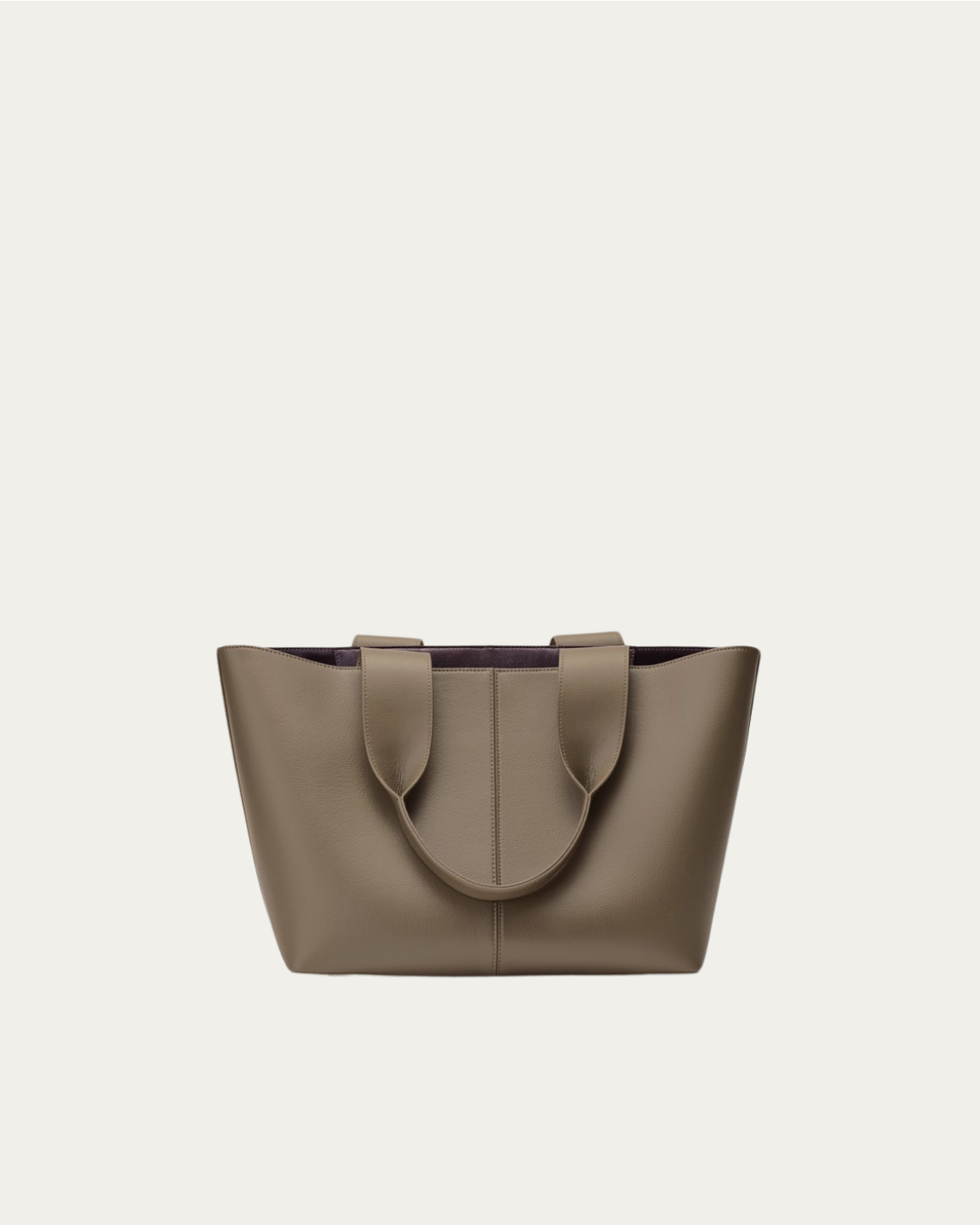 Leather tote bag woman tote cheapest Taupe