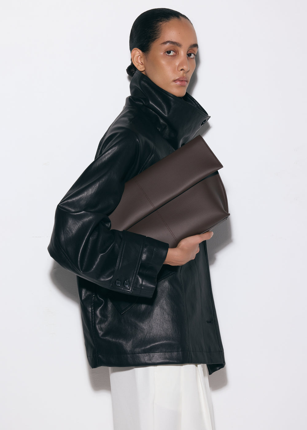 Seamed Clutch Espresso