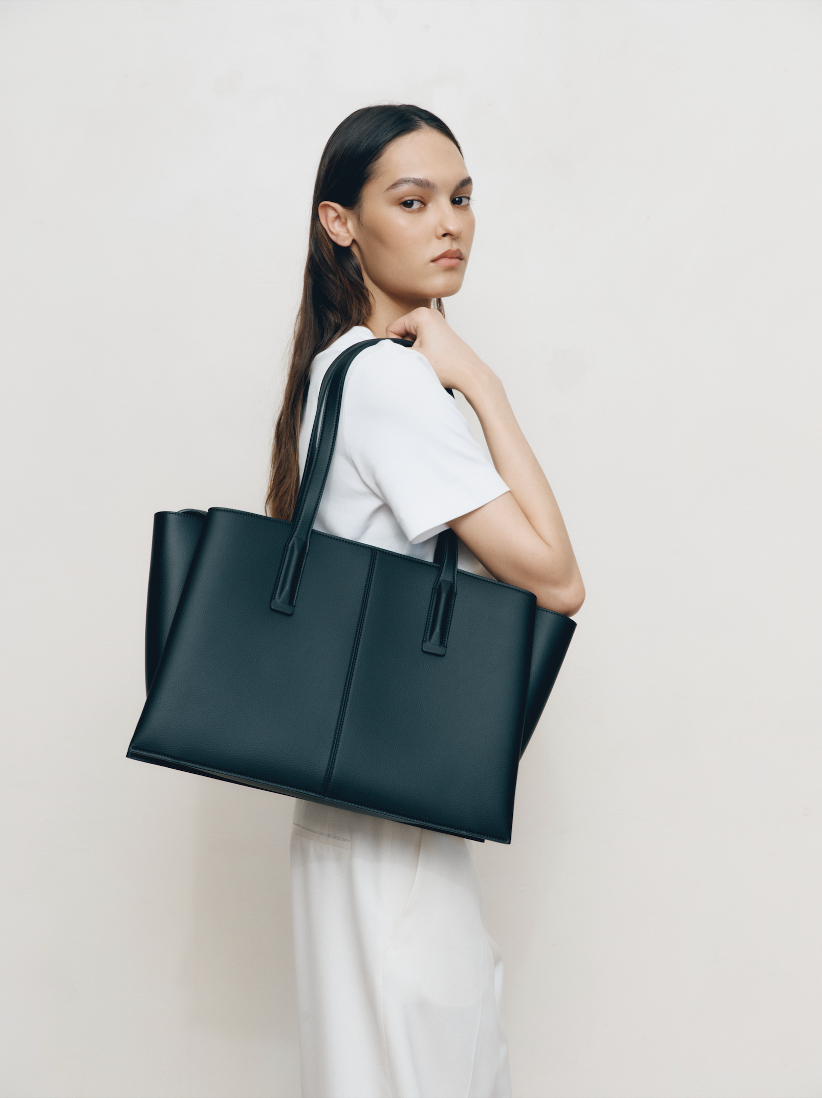 black vegan suede traveller tote bag Manu Atelier Bags the Mae bag keeps your travel essentials organized and accessible Lambert Women's Mae Cabin Size