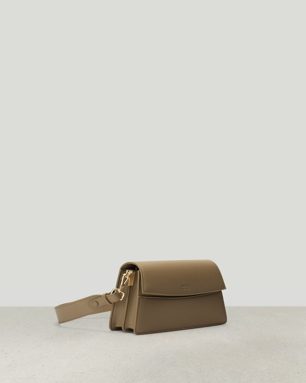 Freja - Mini Shoulder Bag - Taupe - Sleek, Minimal, and Sophisticated - Vegan Leather - 2 Ways to Wear: Shoulder / Crossbody Bag - Sustainable 