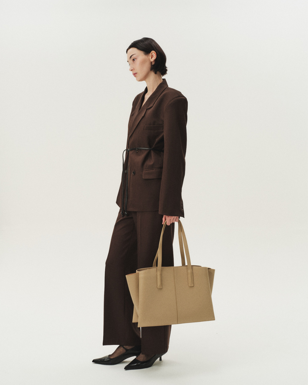 Freja New York PALOMA トートバッグ Paloma Tote Latte - Luxury Vegan Work Bag