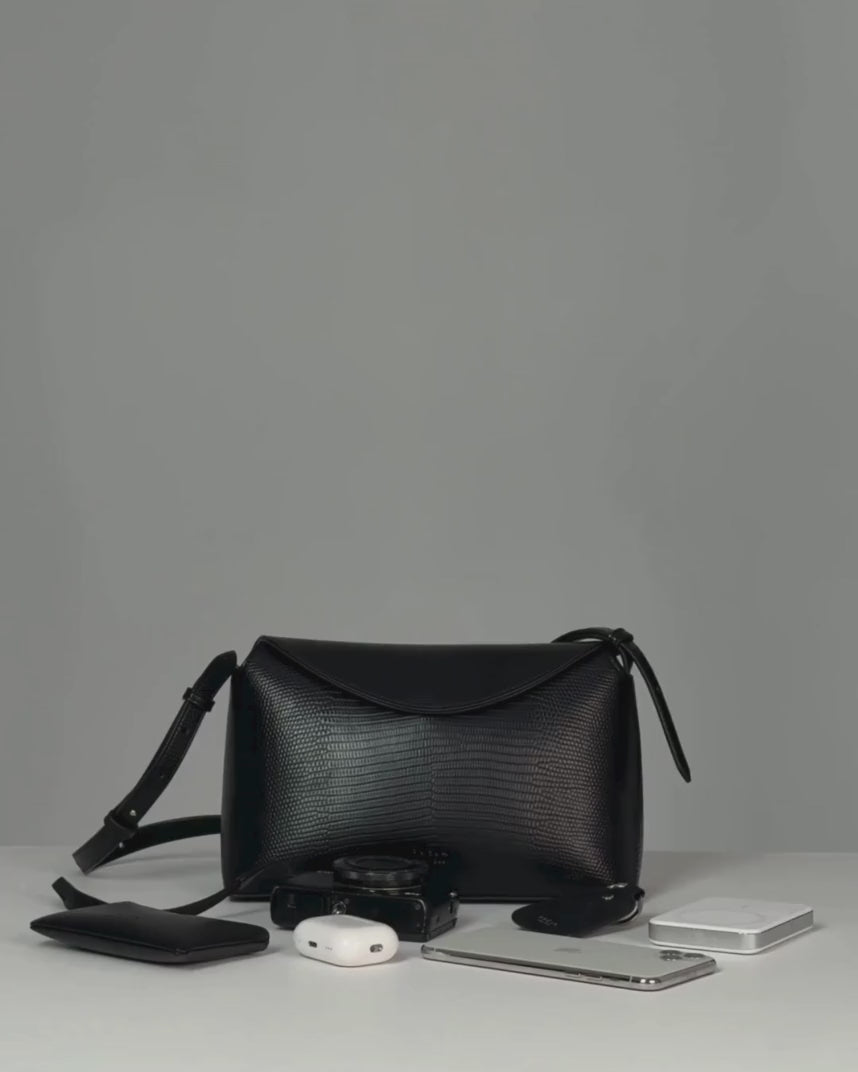 Hudson Bag Black Lizard