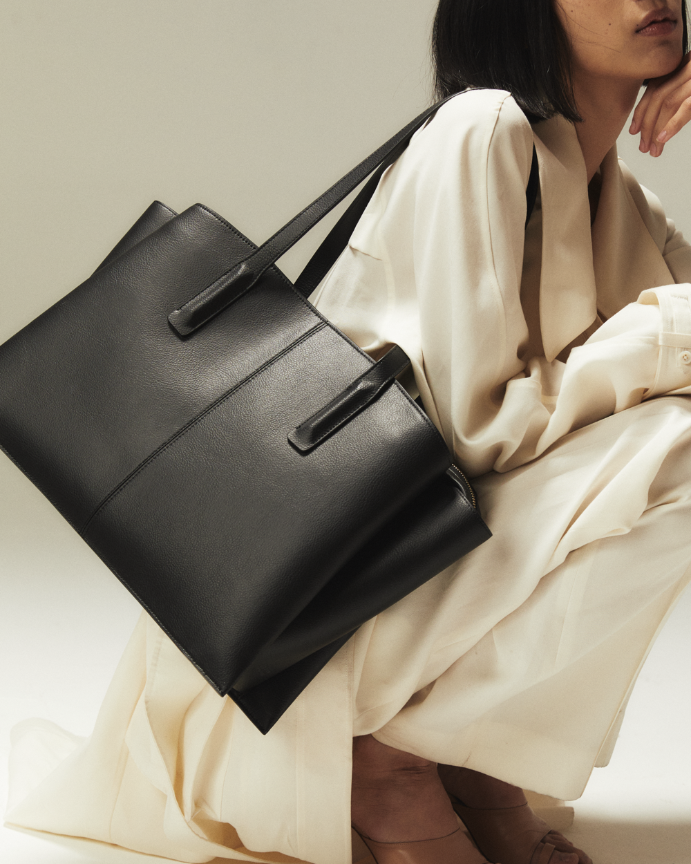 Large black top work bag