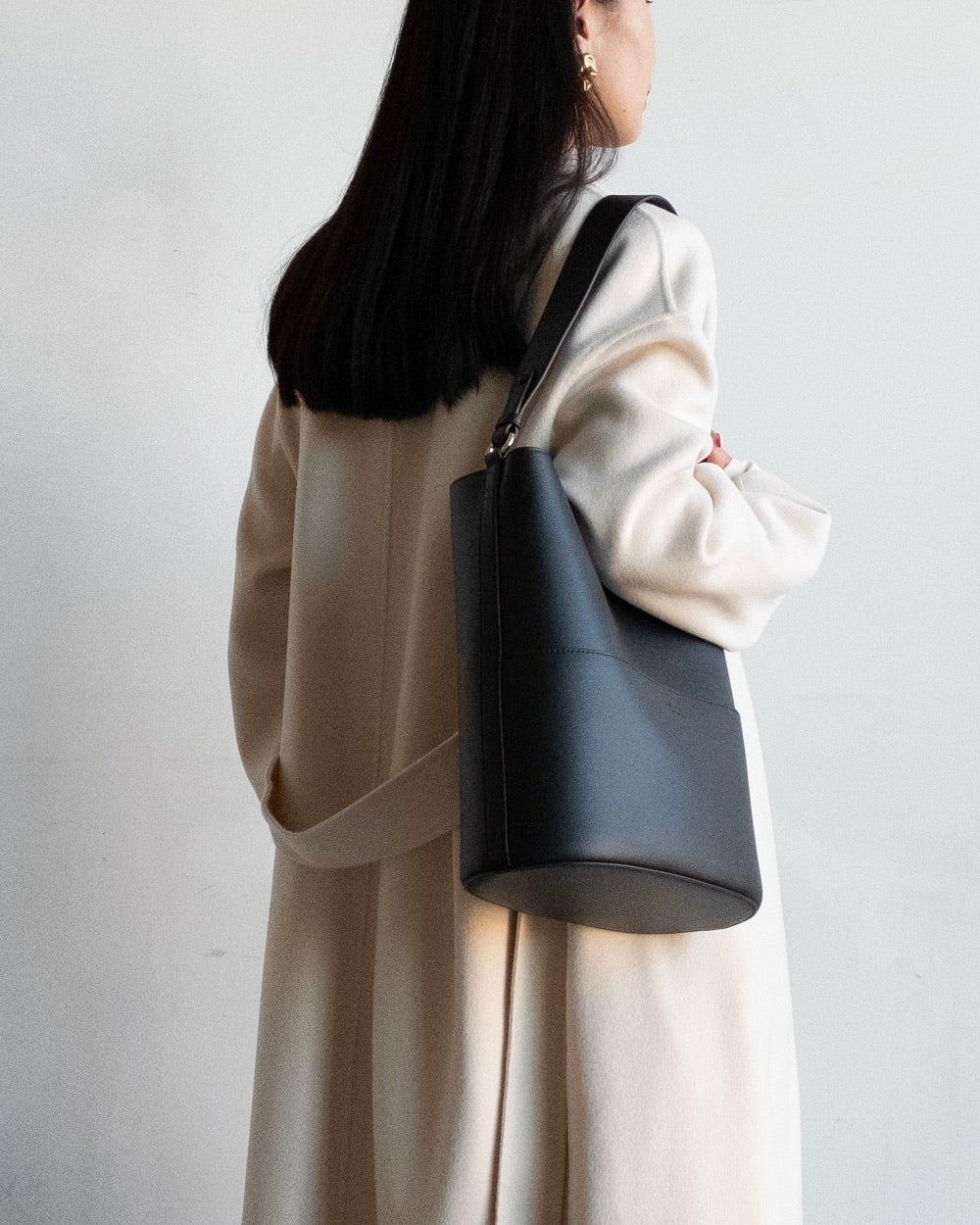 Tall leather 2025 tote bag